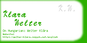 klara welter business card